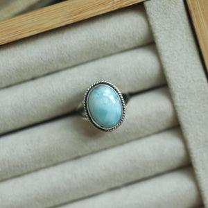 Larimar Boho Ring - .925 Sterling Silver - Larimar Ring - Choose Your Stone