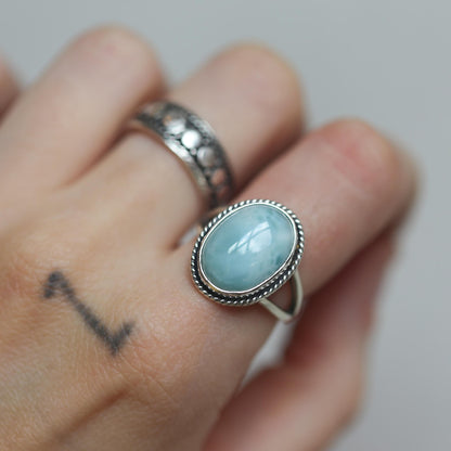 Larimar Boho Ring | Sterling Silver