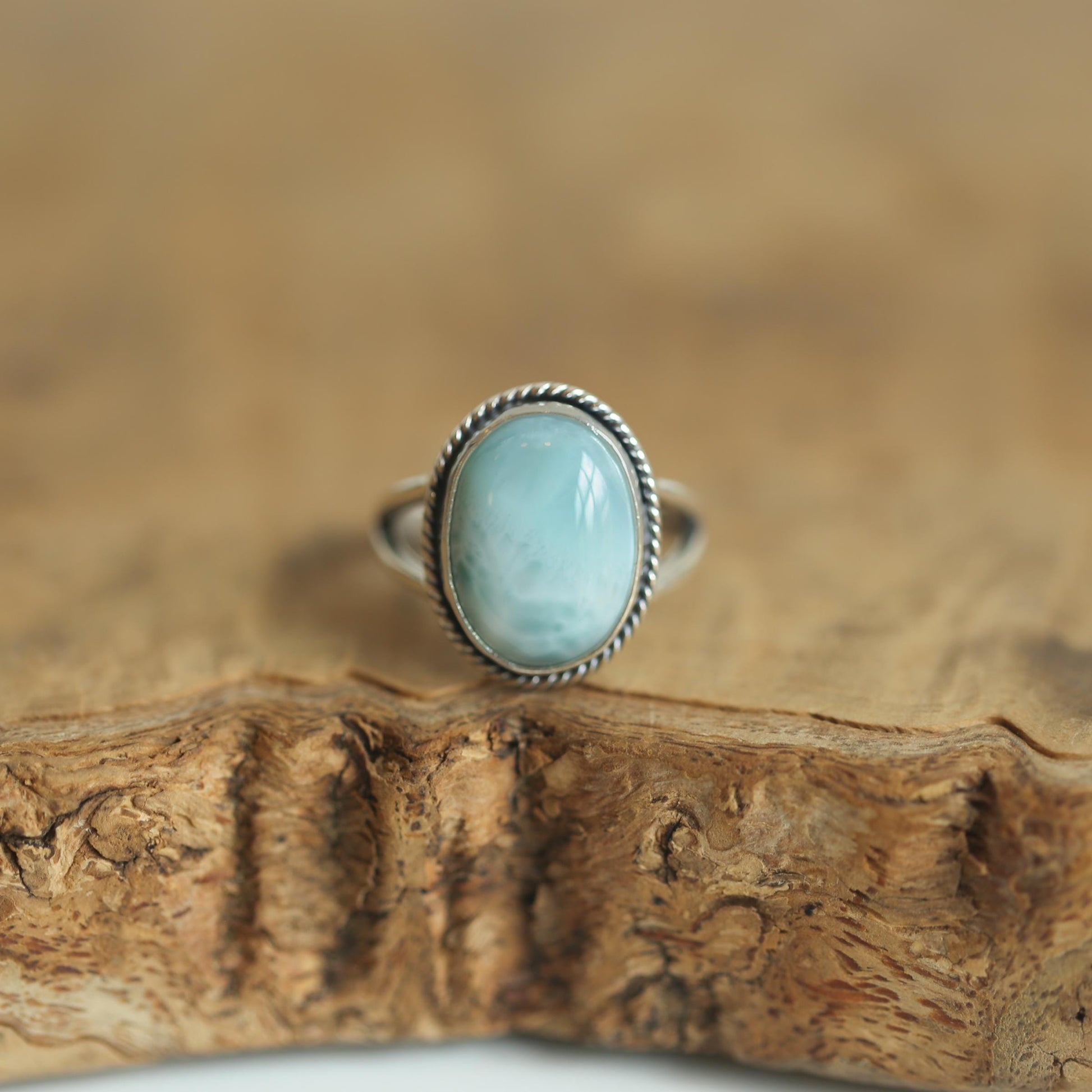 Larimar Boho Ring | Sterling Silver
