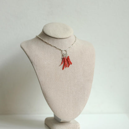 Mediterranean Coral Necklace - Natural Coral - Sterling Silver - Ethically Sourced