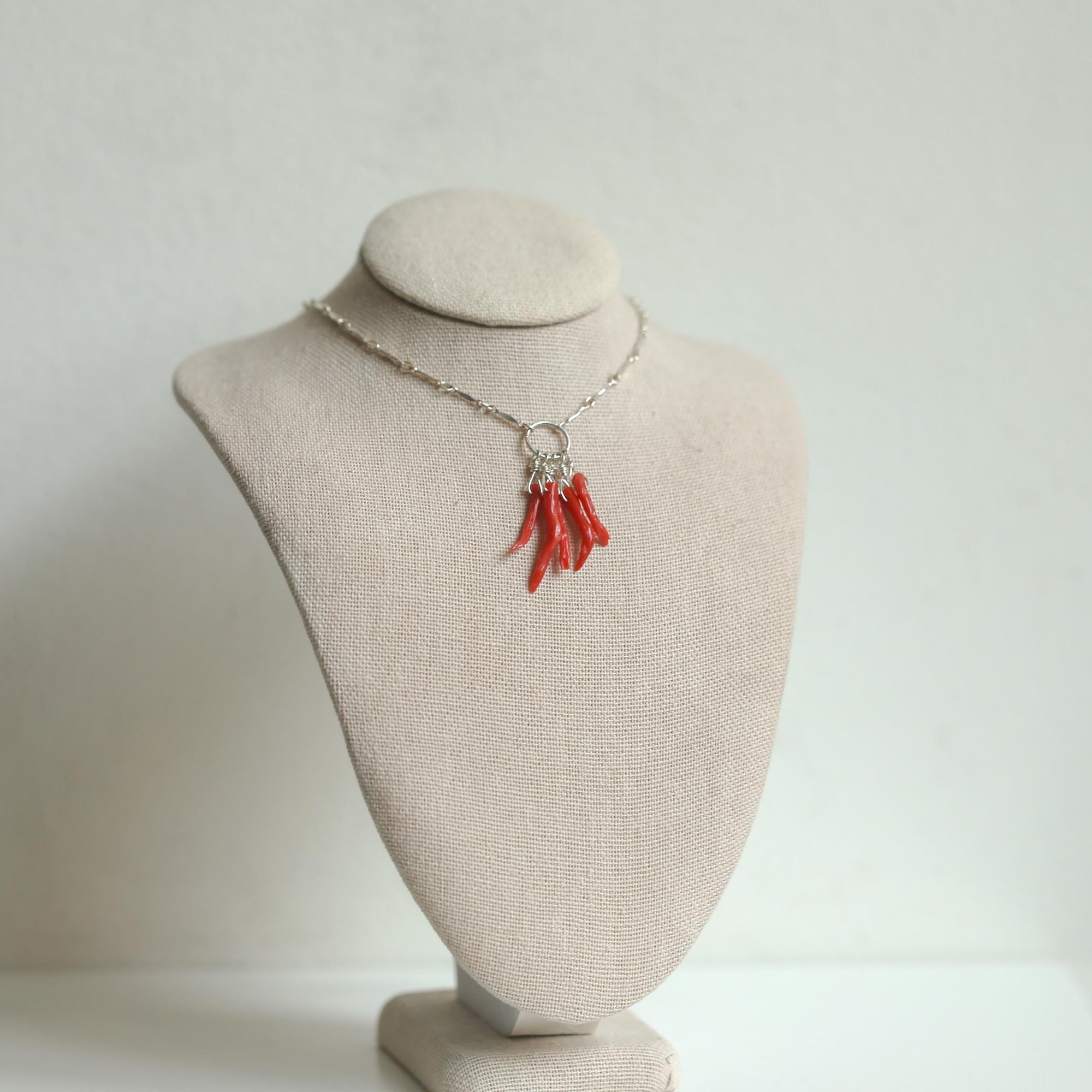 Mediterranean Coral Necklace - Natural Coral - Sterling Silver - Ethically Sourced