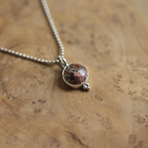 Leopard Skin Jasper Pendant - .925 Sterling Silver Necklace - Silversmith Pendant