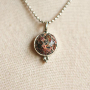 Leopard Skin Jasper Pendant - .925 Sterling Silver Necklace - Silversmith Pendant