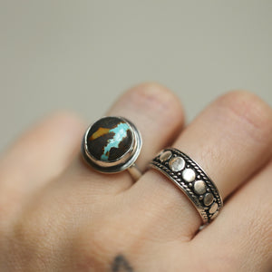 Sierra Nevada Turquoise Ring - Sierra Nevada Boulder Turquoise - OOAK Turquoise Ring - Silversmith