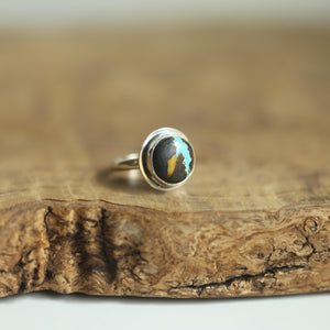 Sierra Nevada Turquoise Ring - Sierra Nevada Boulder Turquoise - OOAK Turquoise Ring - Silversmith