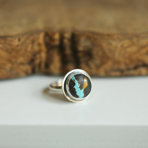 Sierra Nevada Turquoise Ring - Sierra Nevada Boulder Turquoise - OOAK Turquoise Ring - Silversmith