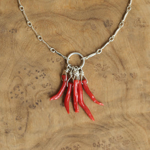 Mediterranean Coral Necklace - Natural Coral - Sterling Silver - Ethically Sourced