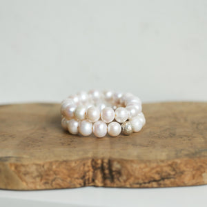 Freshwater Pearl Bracelet - 12mm Natural Freshwater Pearls - High End Pearl Stretch Bracelet