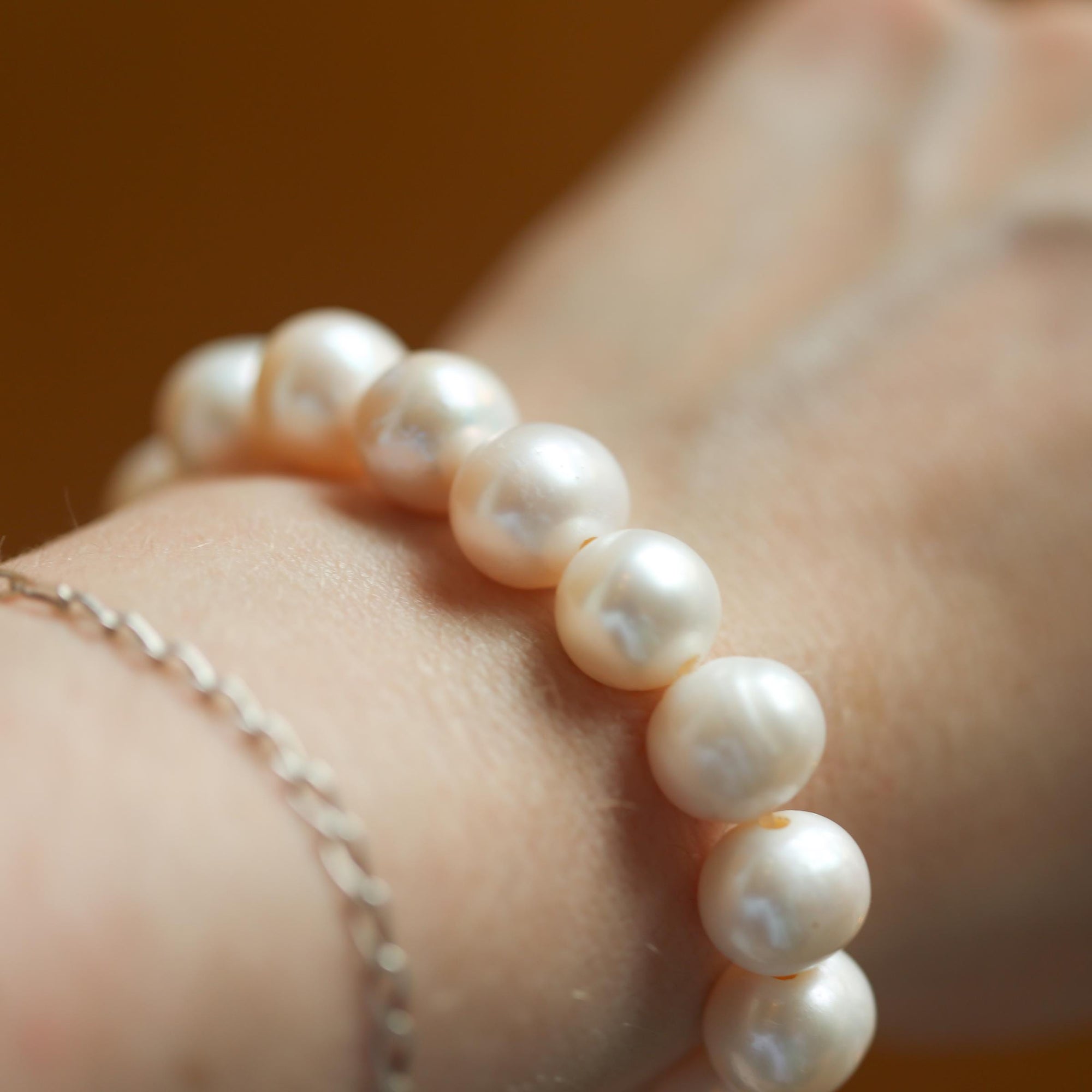 Freshwater Pearl Bracelet - 12mm Natural Freshwater Pearls - High End Pearl Stretch Bracelet