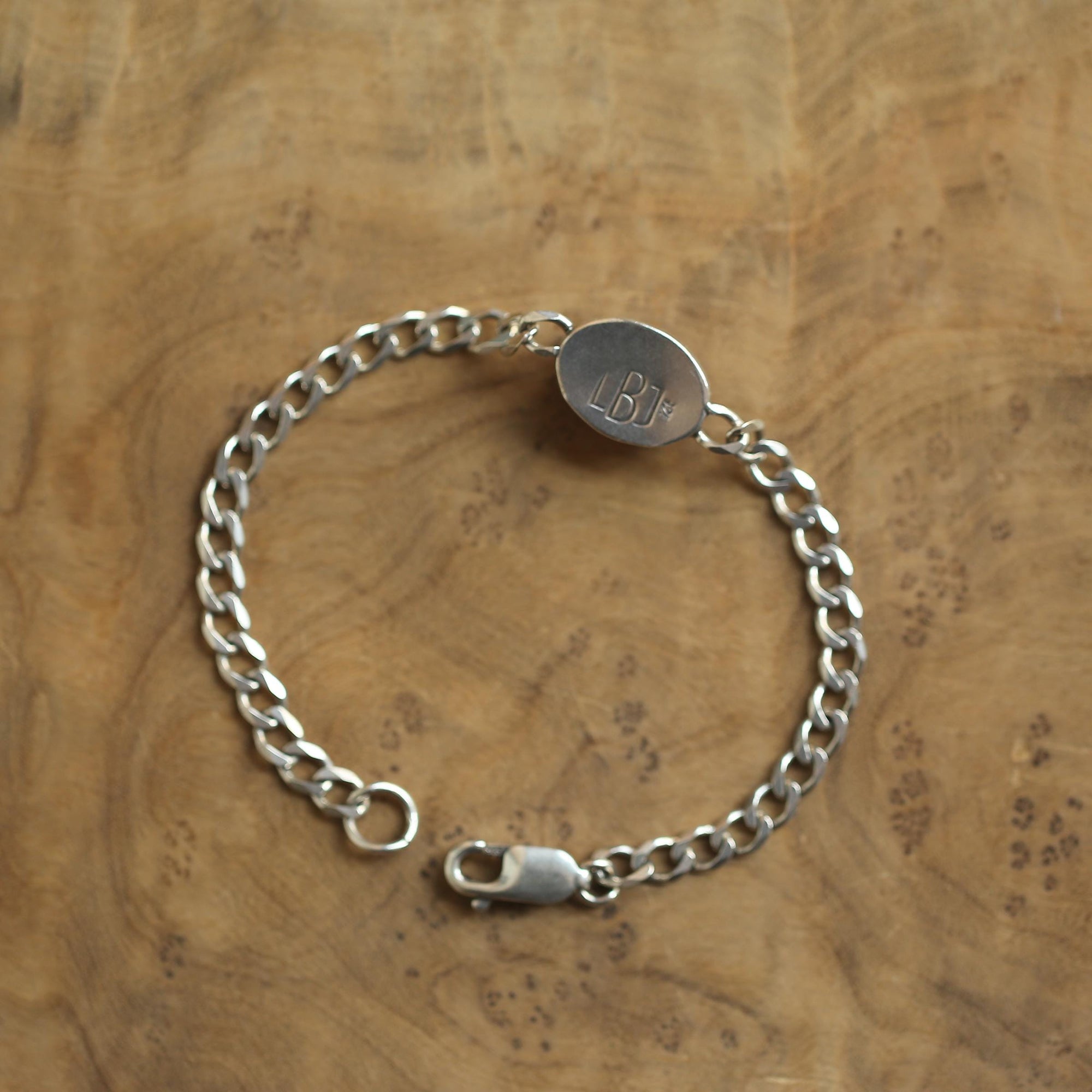 Ocean Jasper Link Bracelet - Sterling Silver Chain Bracelet - Choose Your Stone