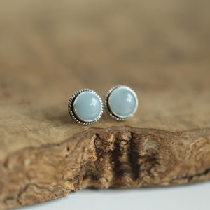 Aquamarine Post Earrings - Light Blue Studs - March Birthstone