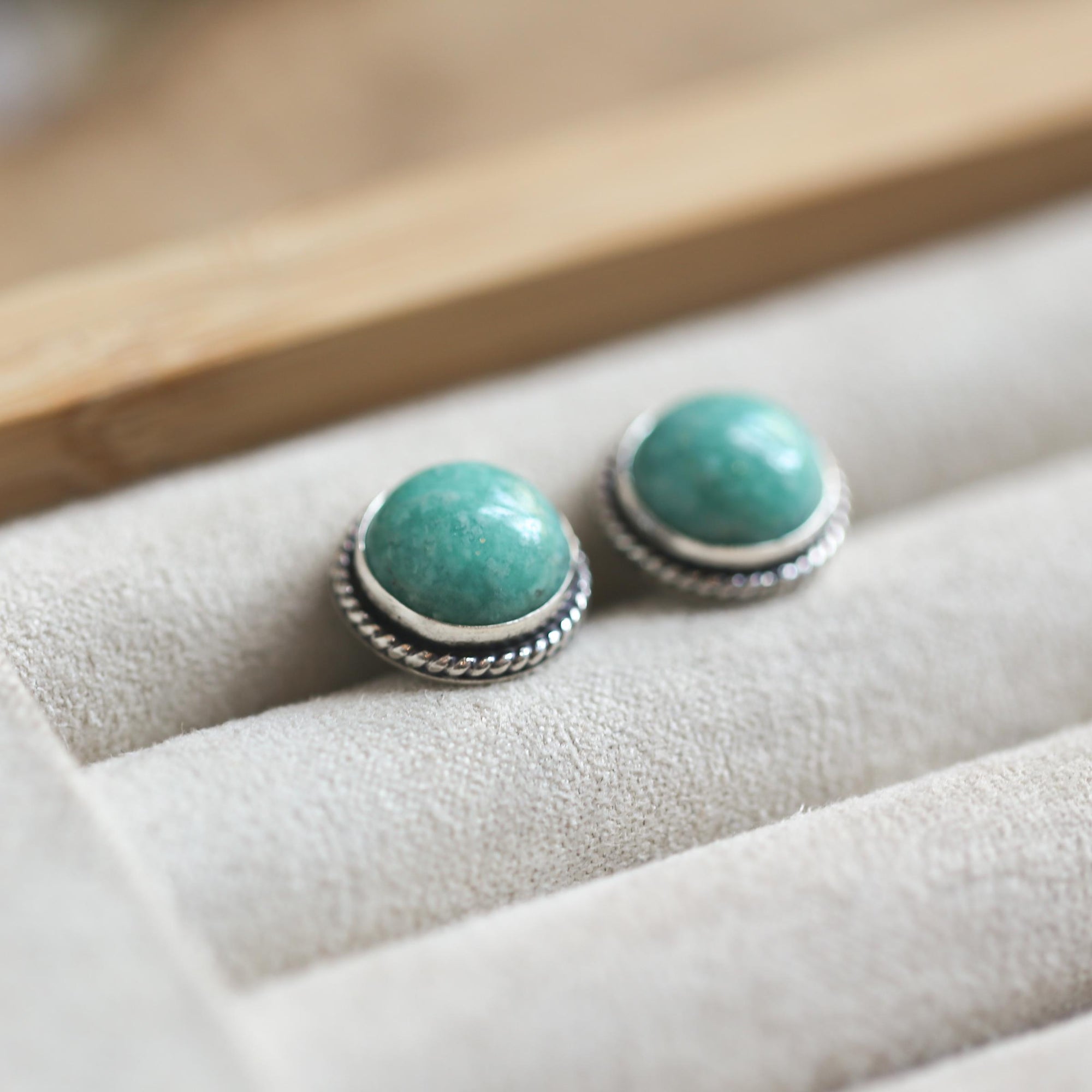 Amazonite Posts - Sterling Silver - Amazonite Stud Earrings