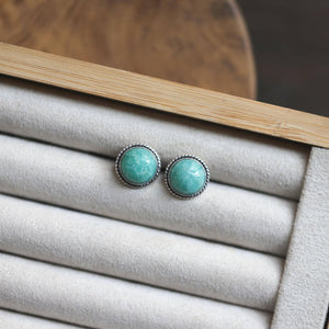 Amazonite Posts - .925 Sterling Silver - Soft Aqua Blue Studs - Amazonite Earrings