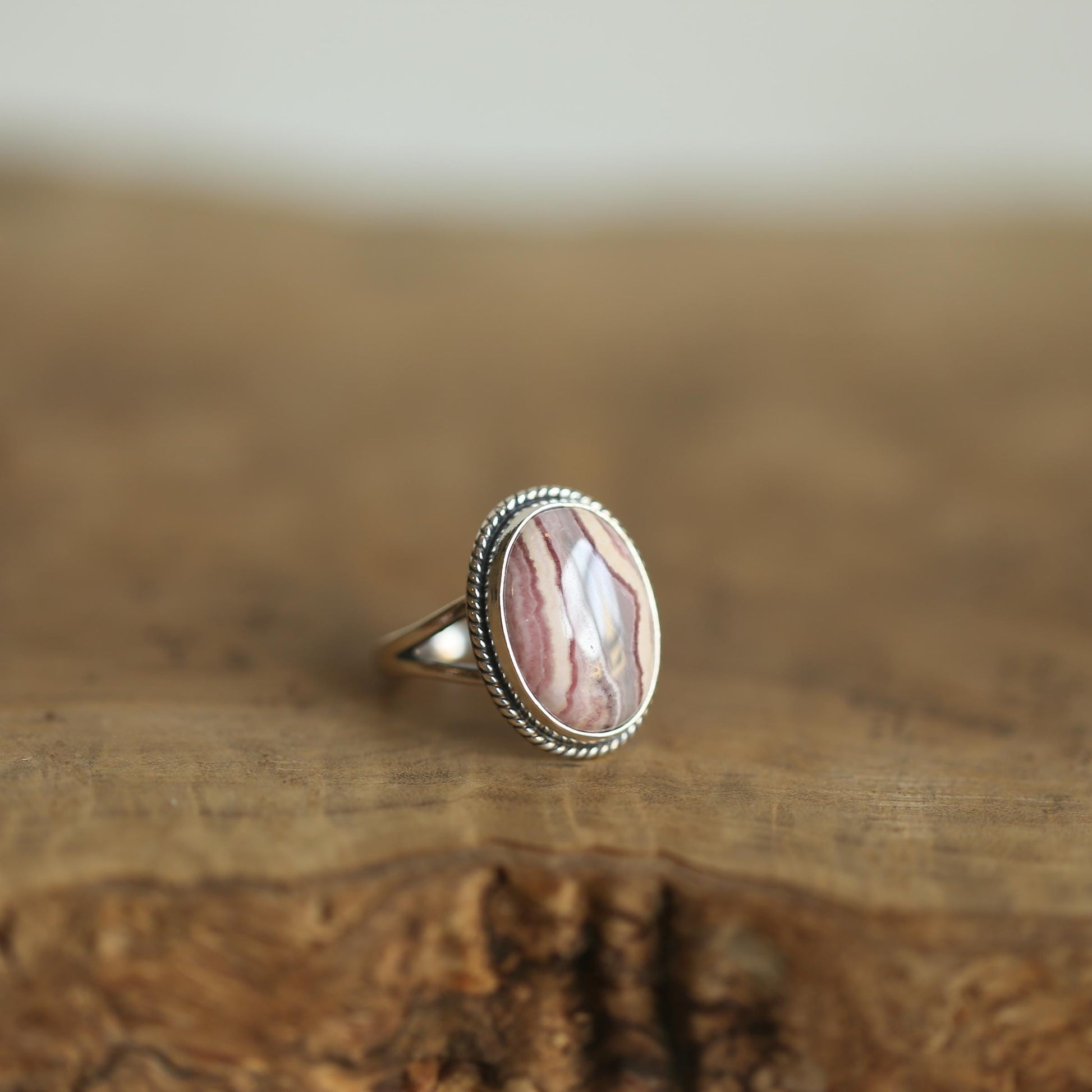 Rhodochrosite Sterling Silver Ring – Choose Your Stone, Silversmith Design