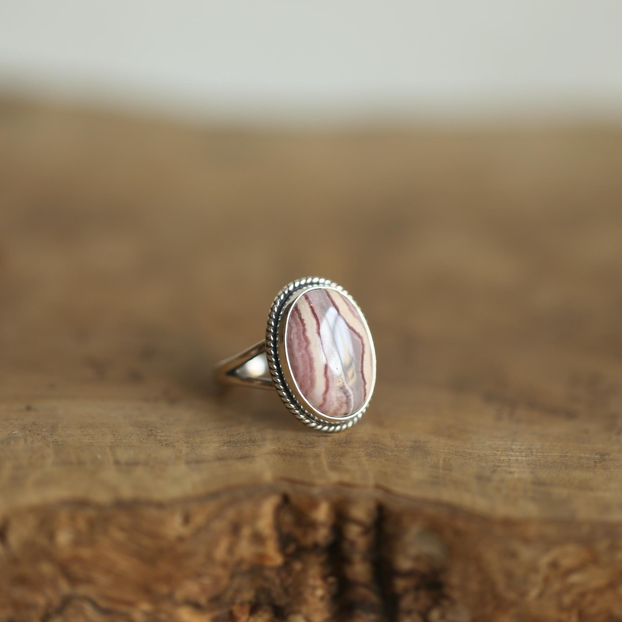 Rhodochrosite Boho Ring - .925 Sterling Silver Ring - Silversmith Ring - Choose Your Stone Ring