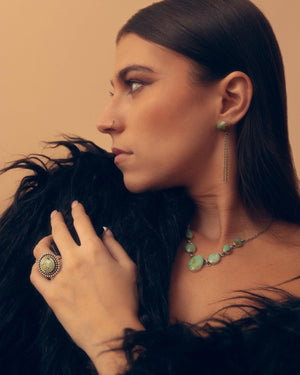 7 Stone Turquoise Necklace - Turquoise Multi-stone Necklace - OOAK Silversmith