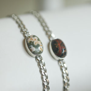 Ready to Ship - Ocean Jasper Link Bracelet - Jasper Bracelet - Silversmith Bracelet