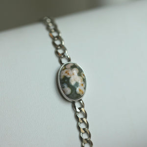 Ready to Ship - Ocean Jasper Link Bracelet - Jasper Bracelet - Silversmith Bracelet