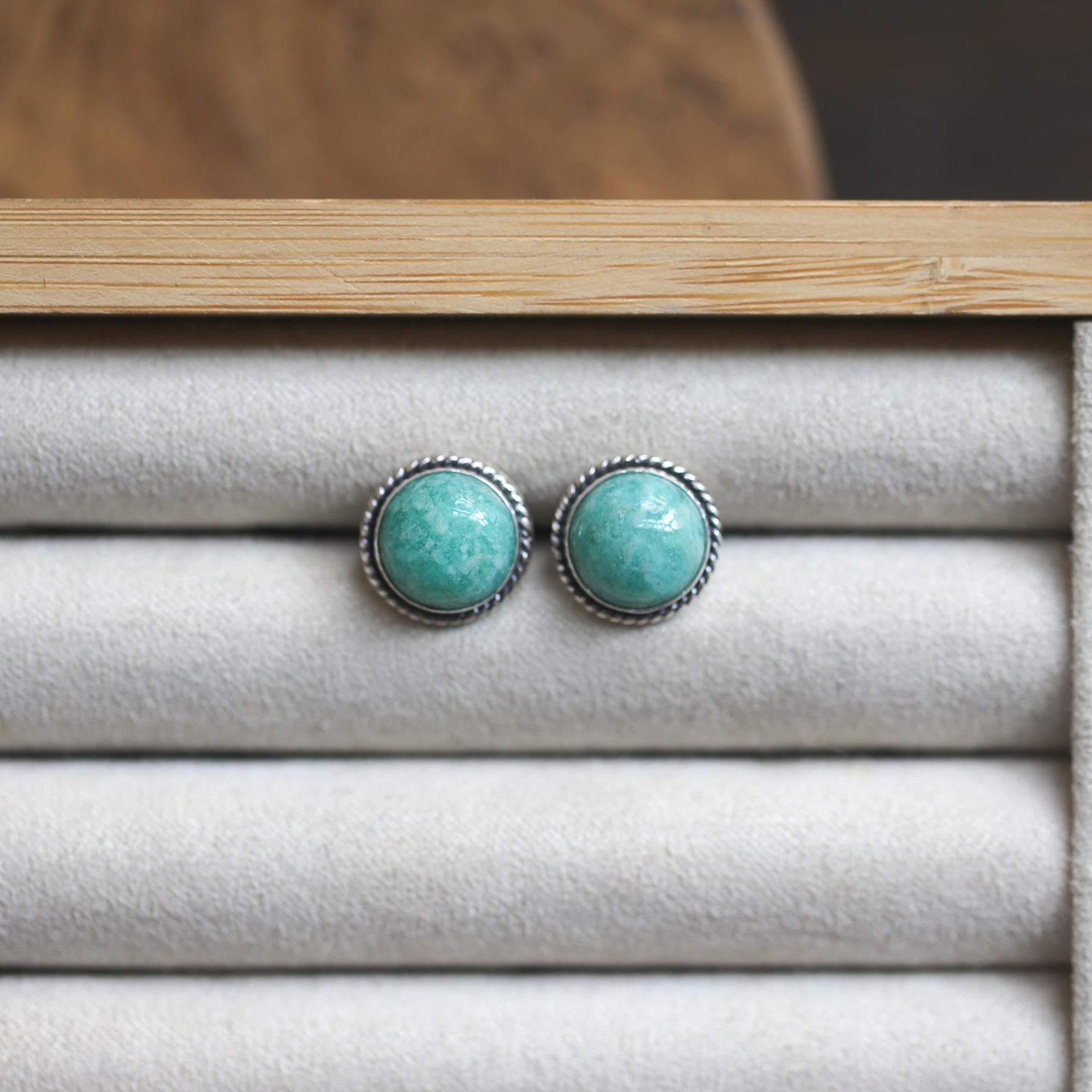 Amazonite Posts - Sterling Silver - Amazonite Stud Earrings
