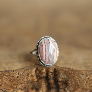 Rhodochrosite Boho Ring - .925 Sterling Silver Ring - Silversmith Ring - Rhodochrosite Ring