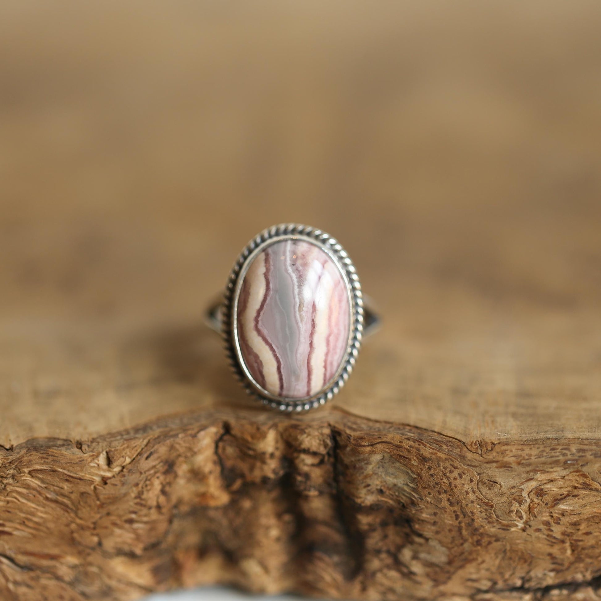 Rhodochrosite Sterling Silver Ring – Choose Your Stone, Silversmith Design