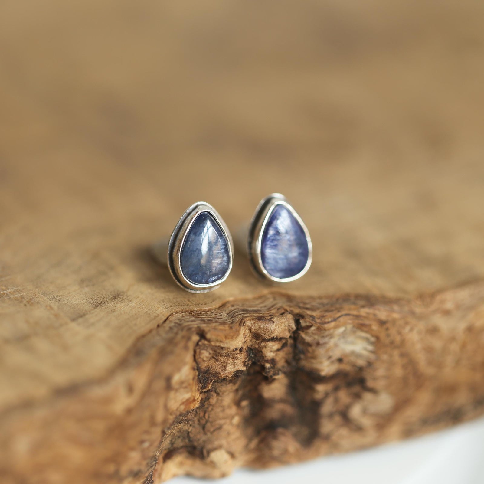 Kyanite Earrings - Boho Blue Kyanite Earrings - Silversmith - Sterling Silver