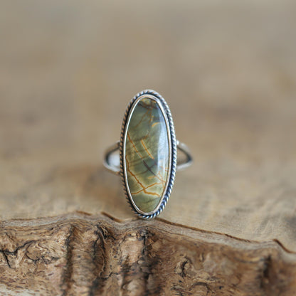 Red Creek Jasper Sterling Silver Ring – Statement Boho Jewelry