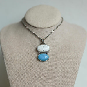 Turquoise & White Buffalo Pendant - Choose your Pendant - Sterling Silver
