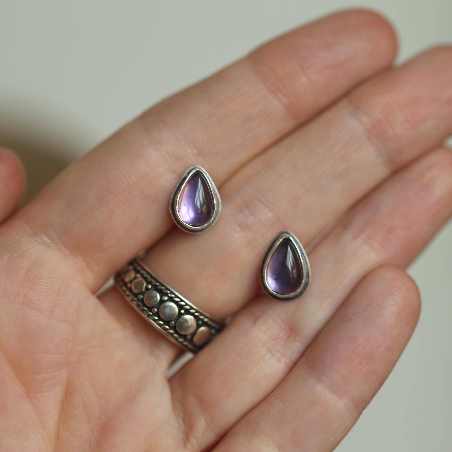 Amethyst Earrings - Soft Amethyst Earrings - Sterling Silver - Boho Amethyst Jewelry