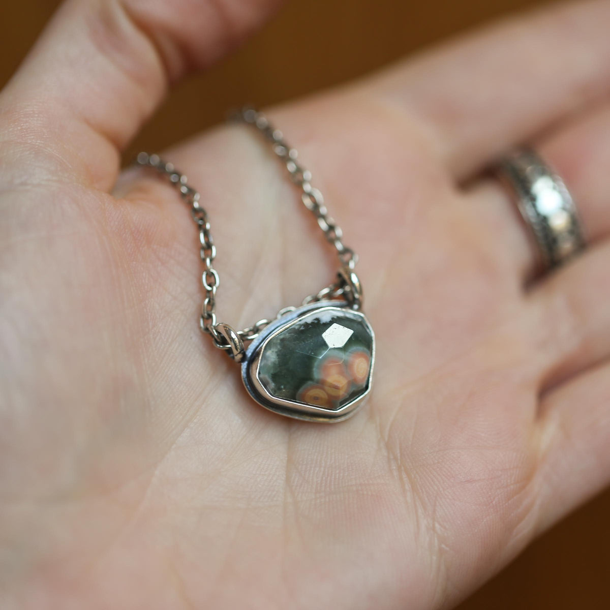 Ocean Jasper Pendant | Sterling Silver