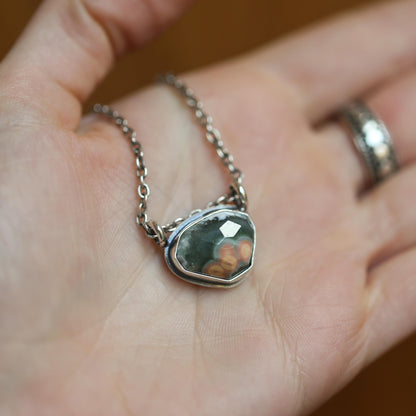 Custom Ocean Jasper Pendant - Choose Your Stone - Sterling Silver