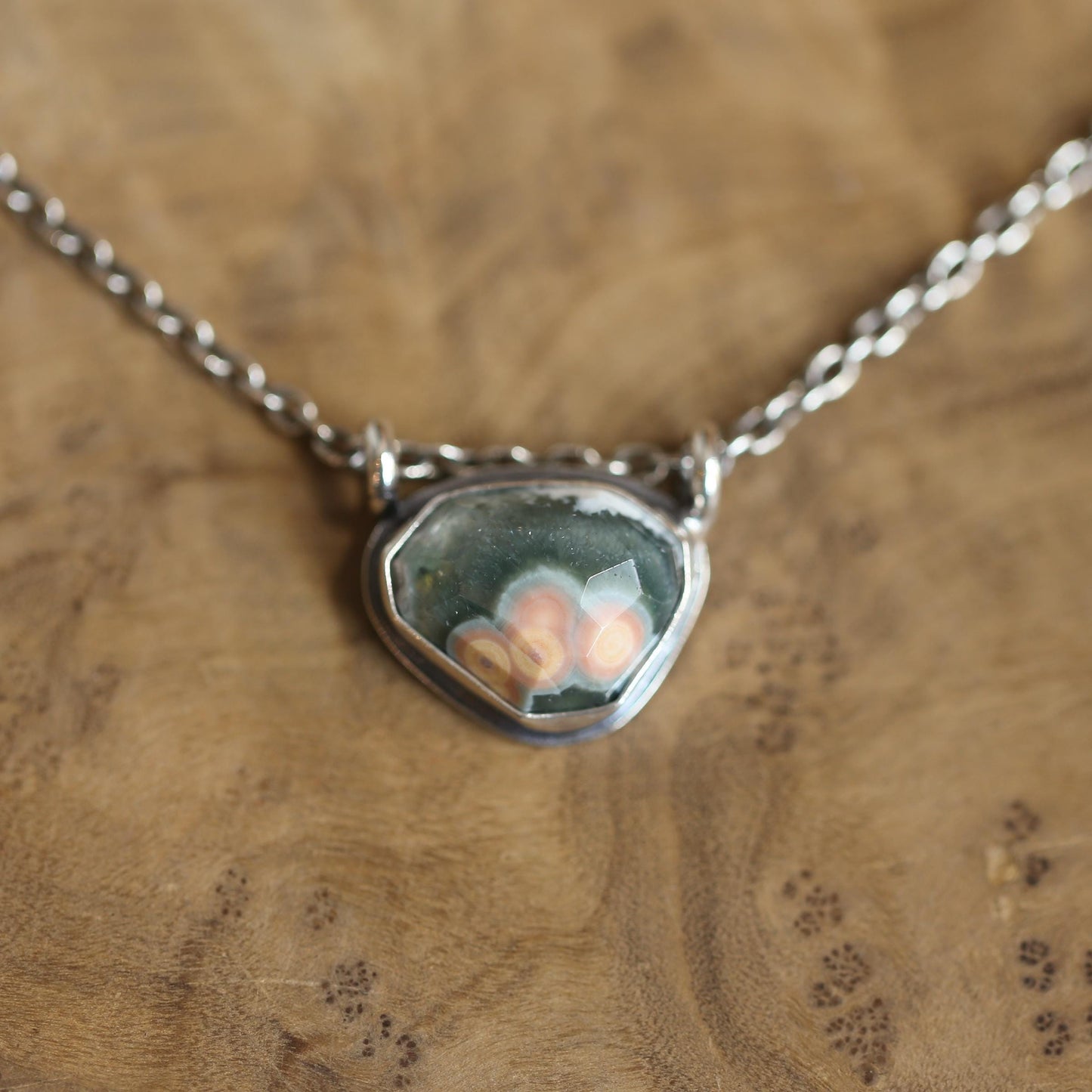 Custom Ocean Jasper Pendant - Choose Your Stone - Sterling Silver