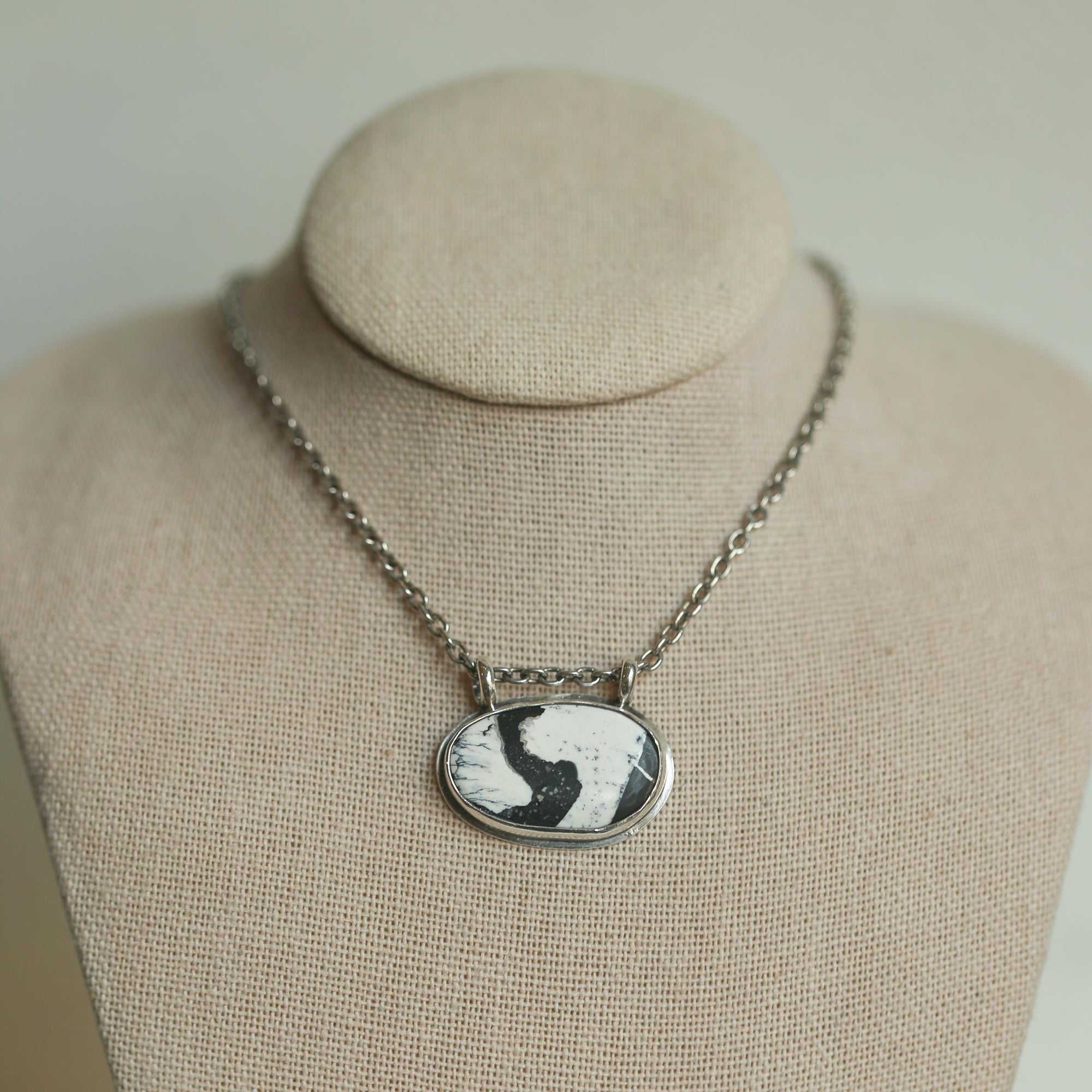 White Buffalo Pendant - Sterling Silver - White Buffalo Necklace