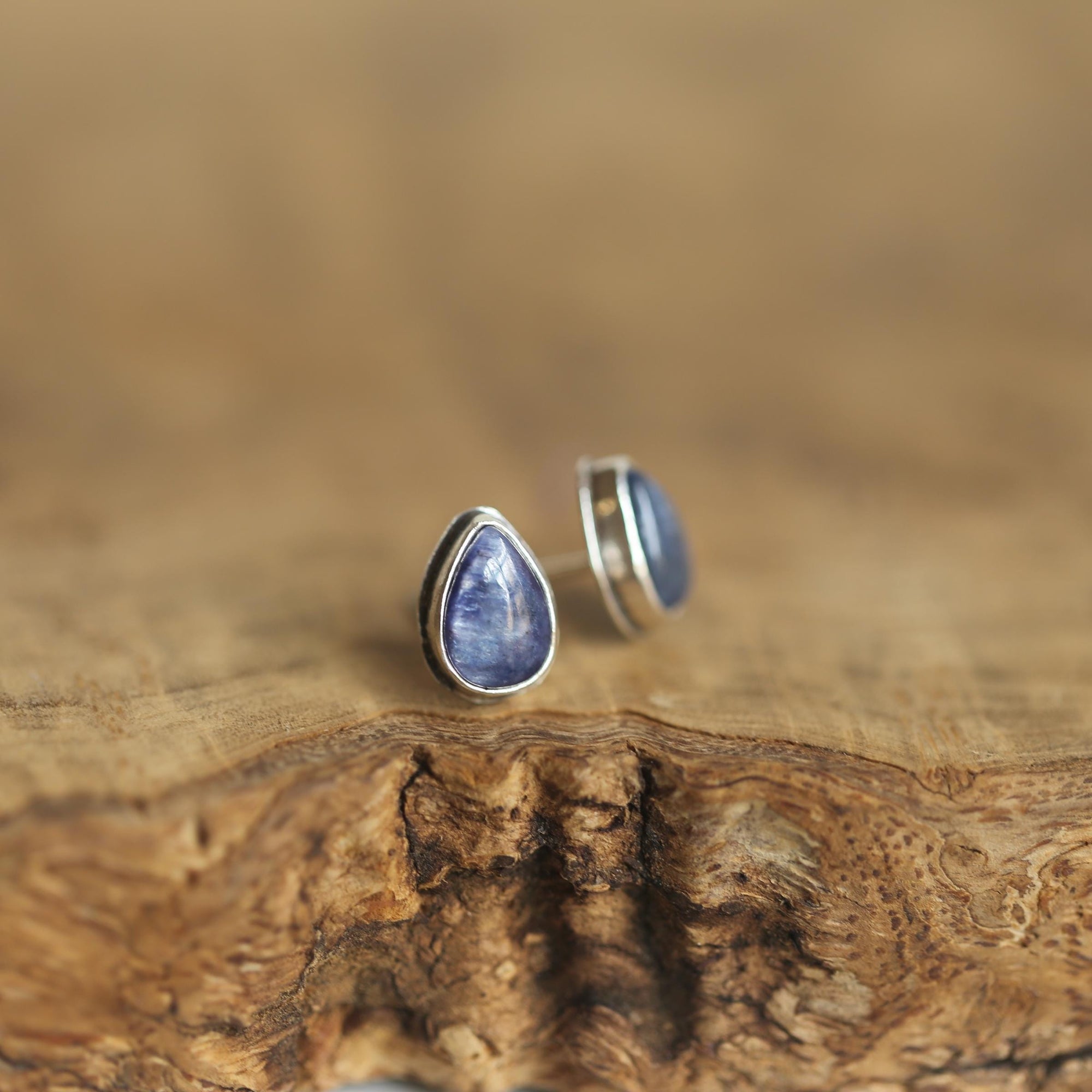 Kyanite Earrings - Boho Blue Kyanite Earrings - Silversmith - Sterling Silver