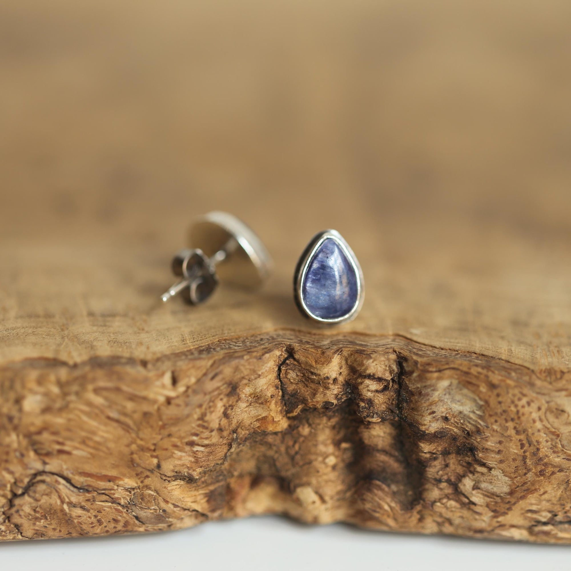 Kyanite Earrings - Boho Blue Kyanite Earrings - Silversmith - Sterling Silver