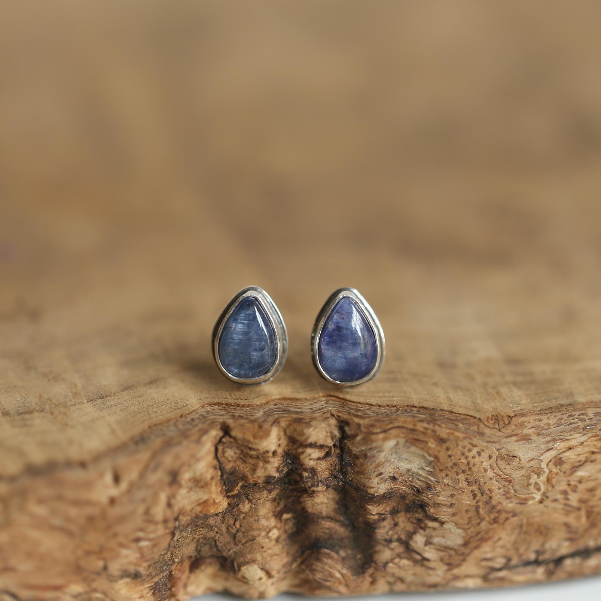 Kyanite Earrings - Boho Blue Kyanite Earrings - Silversmith - Sterling Silver