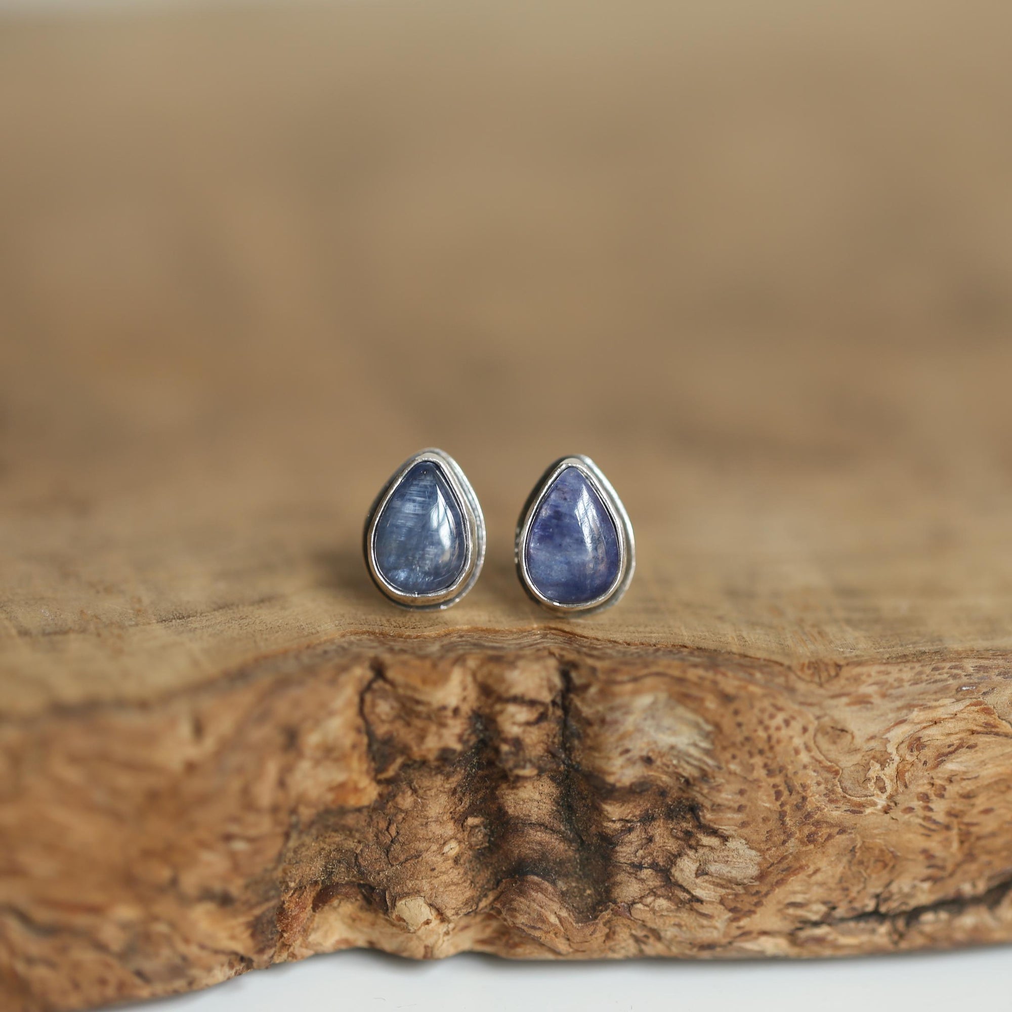 Kyanite Earrings - Boho Blue Kyanite Earrings - Silversmith - Sterling Silver