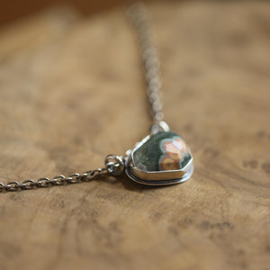 Ocean Jasper Pendant - Choose Your Stone - Sterling Silver - Hanging Rock Necklace