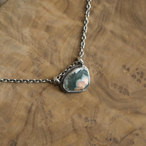Ocean Jasper Pendant - Choose Your Stone - Sterling Silver - Hanging Rock Necklace