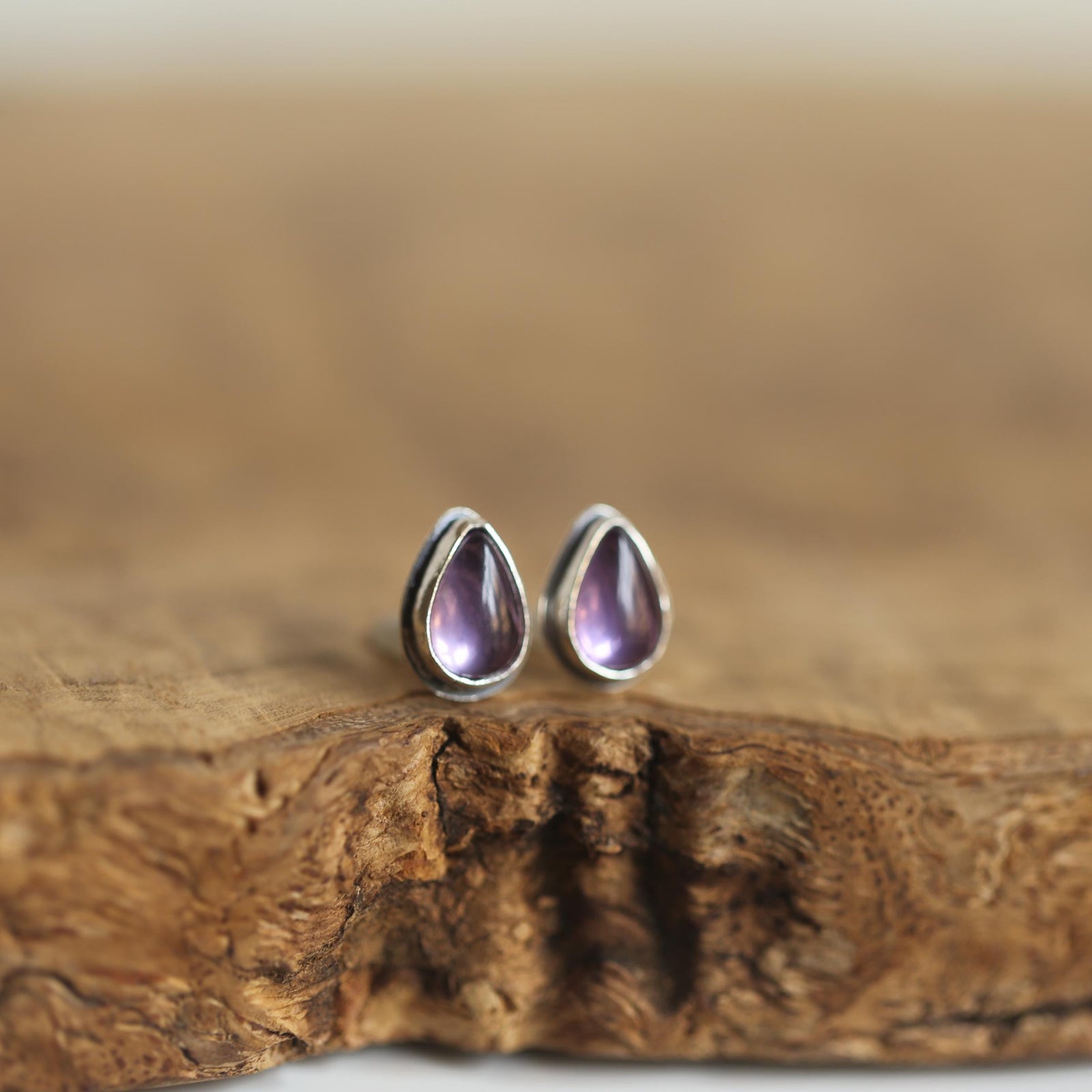 Amethyst Earrings - Soft Amethyst Earrings - Sterling Silver - Boho Amethyst Jewelry