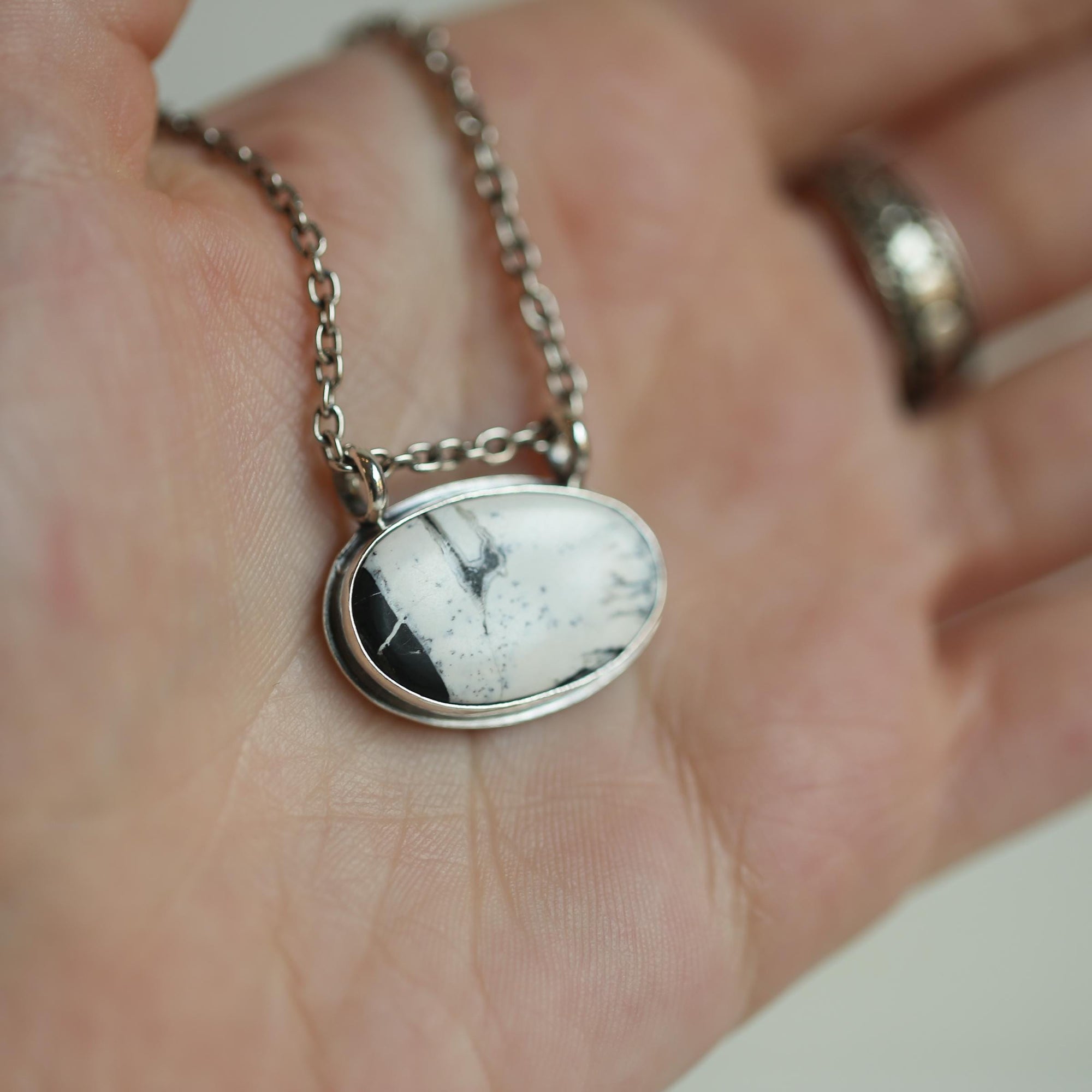 White Buffalo Pendant - Sterling Silver - White Buffalo Necklace