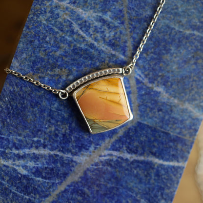 Red Creek Jasper Necklace – Sterling Silver Chain, OOAK Stone
