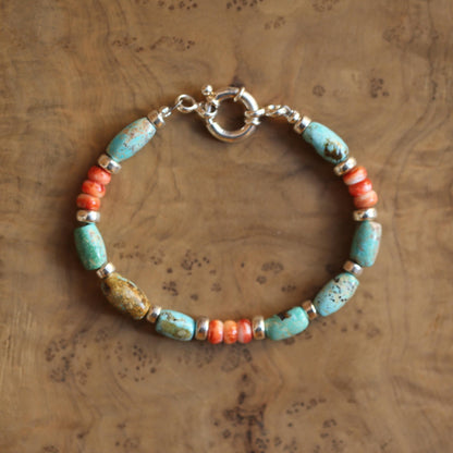 Turquoise and Spiny Oyster Bracelet | Beaded Jewelry