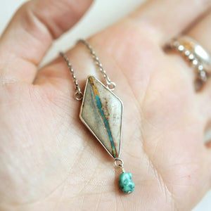 Ready to Ship - Royston Ribbon Turquoise Necklace - Sterling Silver
