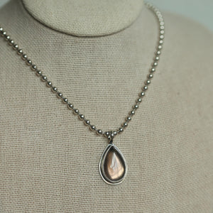 Pear Shaped Smoky Quartz Pendant -.925 Sterling Silver