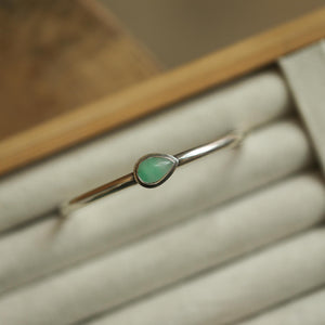 Jade Cuff Bracelet - Burma Jade Bracelet - Jade Silver Bangle