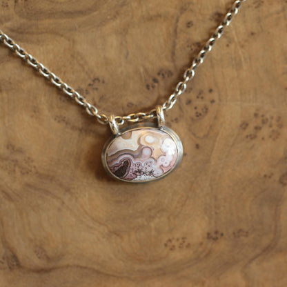 Custom Crazy Lace Agate Pendant – Rose Cut Sterling Silver Necklace - Choose Your Stone