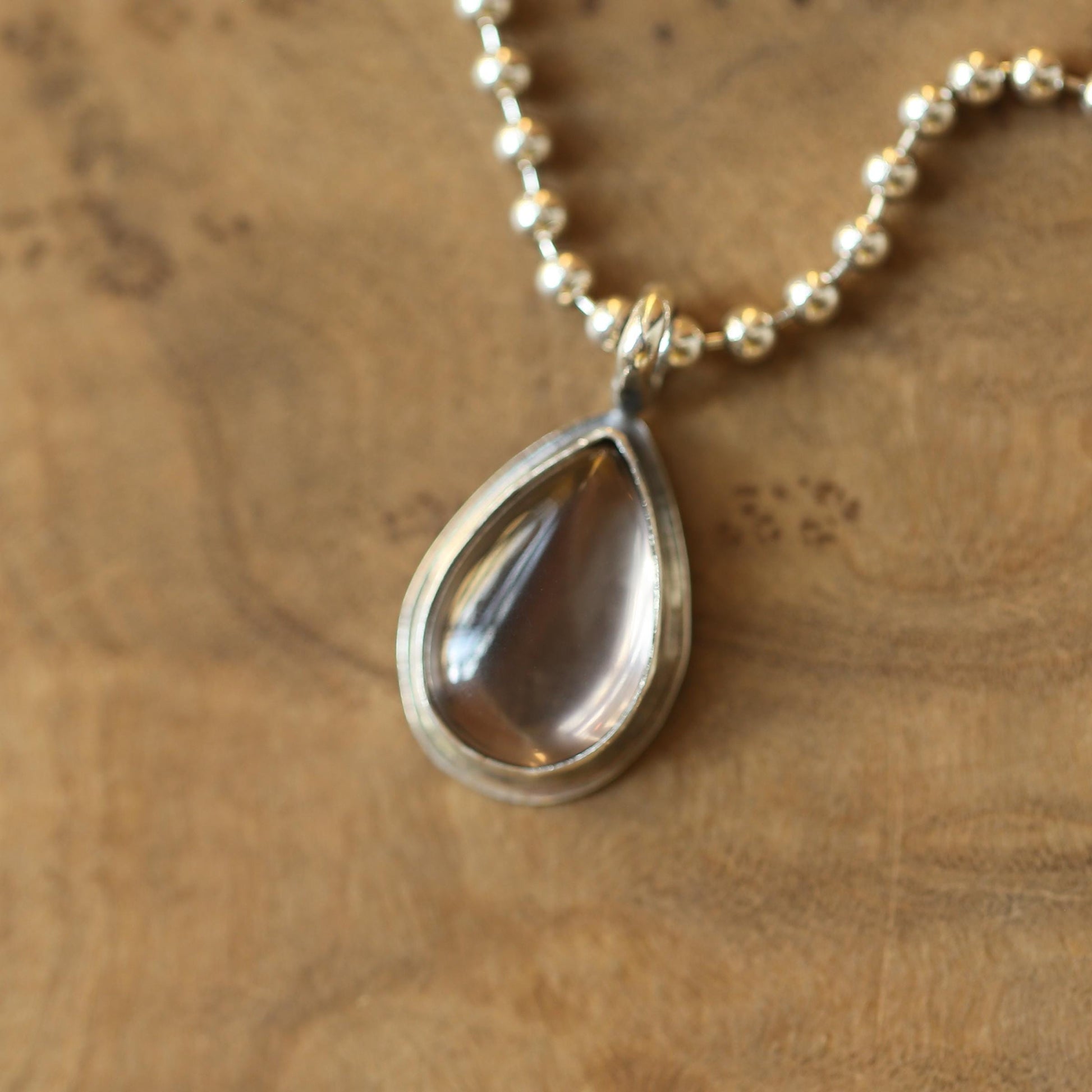 Pear Shaped Smoky Quartz Pendant -.925 Sterling Silver