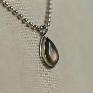Pear Shaped Smoky Quartz Pendant -.925 Sterling Silver