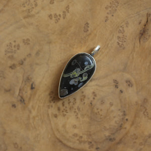 Black Fossil Pendant - Choose Your Finished Pendant - Sterling Silver